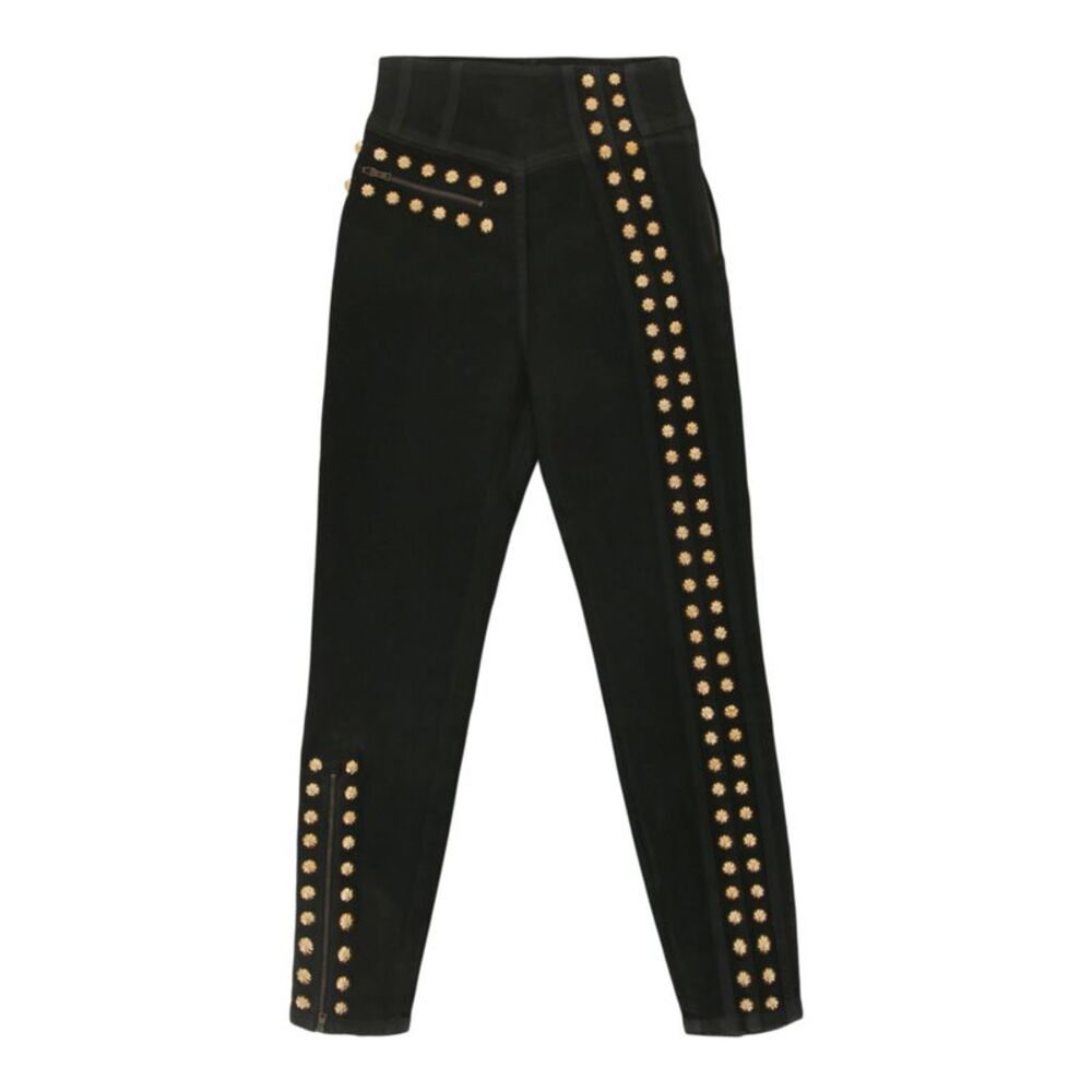 Gucci Coated Denim Pant With Studs Black Womens